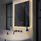 LED Spiegel Quadratisch | Touch-Schalter | Anti-Beschlag-Funktion | Warmweißes Licht - Reyze Seria Edge Model 7